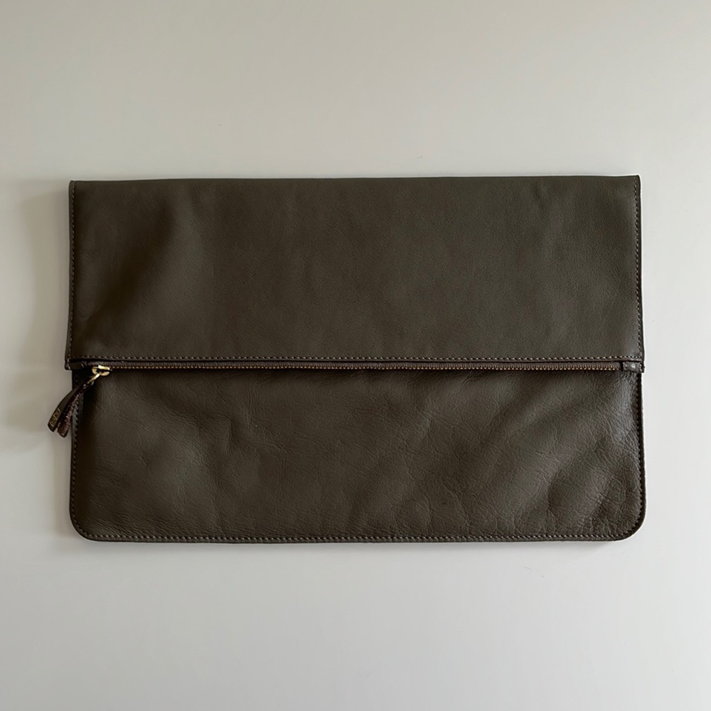 Minor History Gray Fold Clutch with dust bag